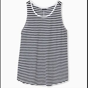 Torrid Academia Preppy Indie Grunge striped black and white heritage slub top 0X